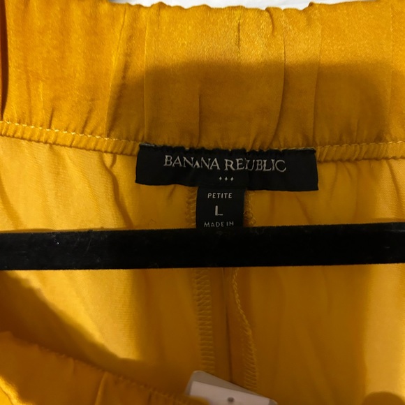 NWT mustard Silky Wide Leg Oull on pants Large Petite - Picture 4 of 6